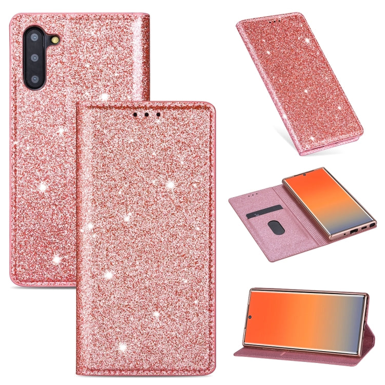 Ultrathin Glitter Magnetic Horizontal Flip Leather Case with Holder & Card Slots, For Samsung Galaxy Note 10, For Samsung Galaxy Note 10 Plus, For Samsung Galaxy S9, For Samsung Galaxy S10, For Samsung Galaxy S10e, For Samsung Galaxy S10+��������������...