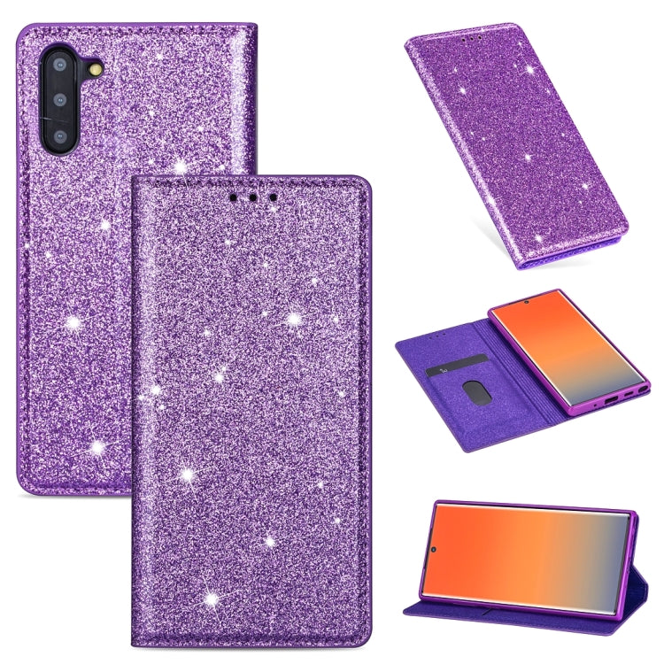 Ultrathin Glitter Magnetic Horizontal Flip Leather Case with Holder & Card Slots, For Samsung Galaxy Note 10, For Samsung Galaxy Note 10 Plus, For Samsung Galaxy S9, For Samsung Galaxy S10, For Samsung Galaxy S10e, For Samsung Galaxy S10+��������������...