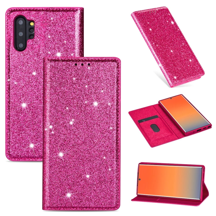 Ultrathin Glitter Magnetic Horizontal Flip Leather Case with Holder & Card Slots, For Samsung Galaxy Note 10, For Samsung Galaxy Note 10 Plus, For Samsung Galaxy S9, For Samsung Galaxy S10, For Samsung Galaxy S10e, For Samsung Galaxy S10+��������������...