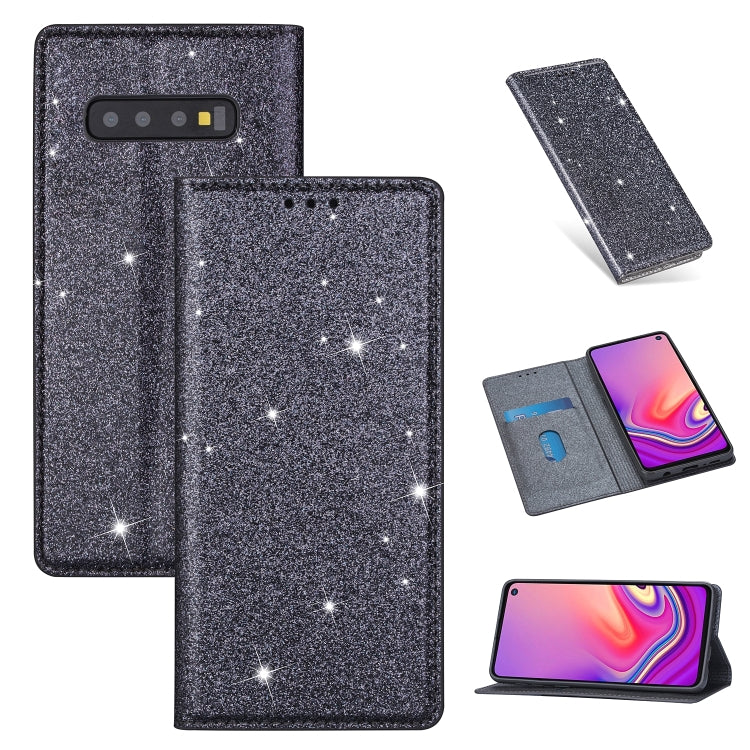 Ultrathin Glitter Magnetic Horizontal Flip Leather Case with Holder & Card Slots, For Samsung Galaxy Note 10, For Samsung Galaxy Note 10 Plus, For Samsung Galaxy S9, For Samsung Galaxy S10, For Samsung Galaxy S10e, For Samsung Galaxy S10+��������������...