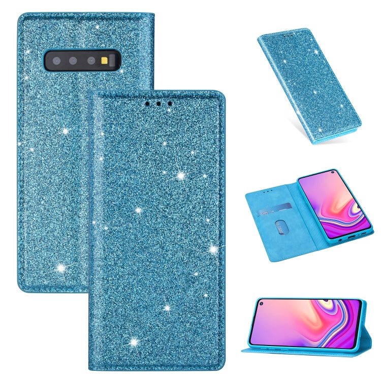 Ultrathin Glitter Magnetic Horizontal Flip Leather Case with Holder & Card Slots, For Samsung Galaxy Note 10, For Samsung Galaxy Note 10 Plus, For Samsung Galaxy S9, For Samsung Galaxy S10, For Samsung Galaxy S10e, For Samsung Galaxy S10+��������������...