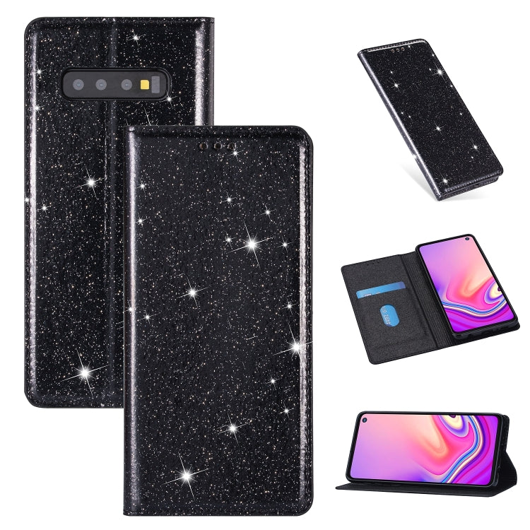 Ultrathin Glitter Magnetic Horizontal Flip Leather Case with Holder & Card Slots, For Samsung Galaxy Note 10, For Samsung Galaxy Note 10 Plus, For Samsung Galaxy S9, For Samsung Galaxy S10, For Samsung Galaxy S10e, For Samsung Galaxy S10+��������������...