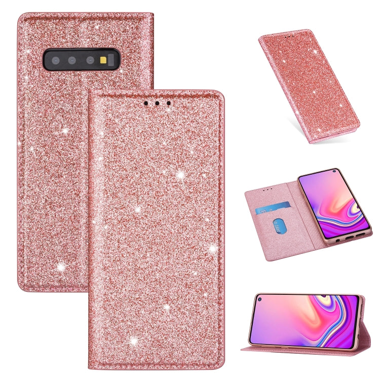 Ultrathin Glitter Magnetic Horizontal Flip Leather Case with Holder & Card Slots, For Samsung Galaxy Note 10, For Samsung Galaxy Note 10 Plus, For Samsung Galaxy S9, For Samsung Galaxy S10, For Samsung Galaxy S10e, For Samsung Galaxy S10+��������������...