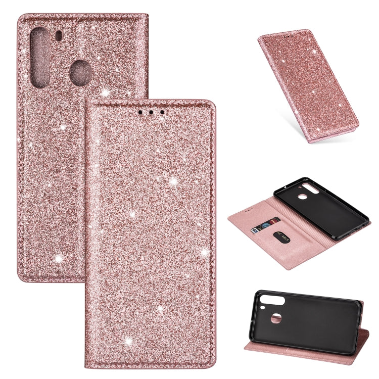 Ultrathin Glitter Magnetic Horizontal Flip Leather Case with Holder & Card Slots, For Samsung Galaxy A91, For Samsung Galaxy A21, For Samsung Galaxy A51, For Samsung Galaxy A71, For Samsung Galaxy S20, For Samsung Galaxy S20+, For Samsung Galaxy S20 Ul...