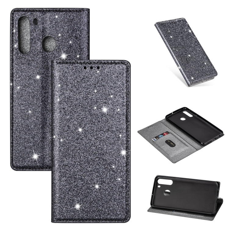 Ultrathin Glitter Magnetic Horizontal Flip Leather Case with Holder & Card Slots, For Samsung Galaxy A91, For Samsung Galaxy A21, For Samsung Galaxy A51, For Samsung Galaxy A71, For Samsung Galaxy S20, For Samsung Galaxy S20+, For Samsung Galaxy S20 Ul...