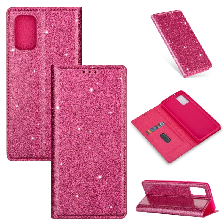 Ultrathin Glitter Magnetic Horizontal Flip Leather Case with Holder & Card Slots, For Samsung Galaxy A91, For Samsung Galaxy A21, For Samsung Galaxy A51, For Samsung Galaxy A71, For Samsung Galaxy S20, For Samsung Galaxy S20+, For Samsung Galaxy S20 Ul...
