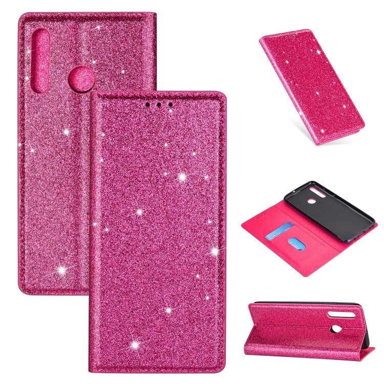 Ultrathin Glitter Magnetic Horizontal Flip Leather Case with Holder & Card Slots, For Samsung Galaxy A40S