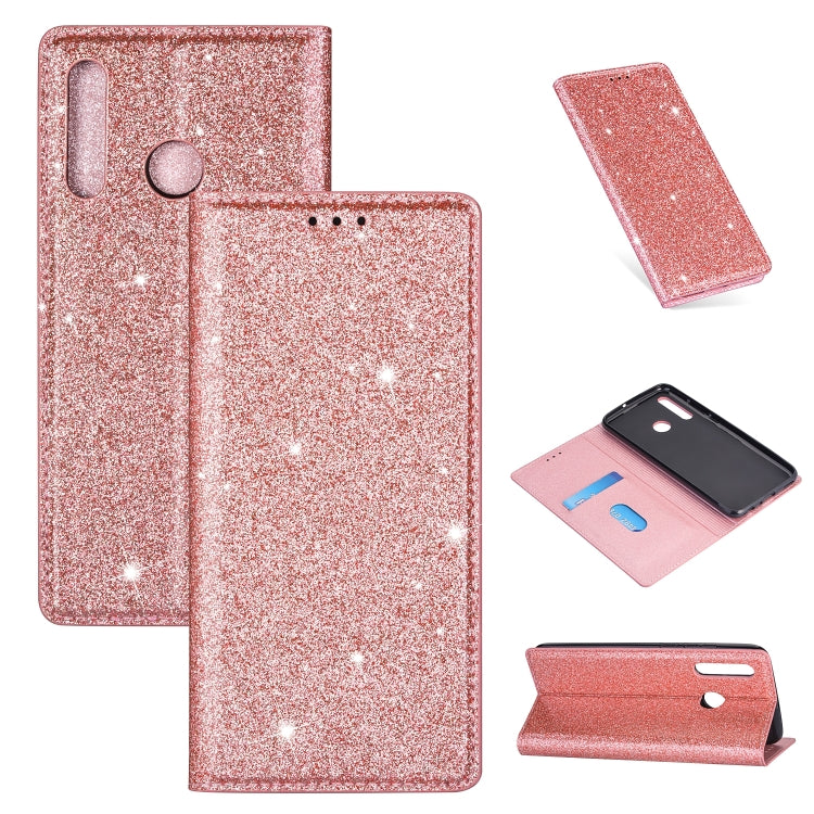 Ultrathin Glitter Magnetic Horizontal Flip Leather Case with Holder & Card Slots, For Samsung Galaxy A40S