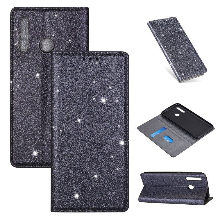 Ultrathin Glitter Magnetic Horizontal Flip Leather Case with Holder & Card Slots, For Samsung Galaxy A40S