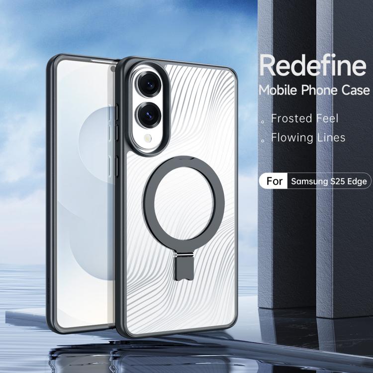 DUX DUCIS Aimo Mag Series MagSafe Ring Holder Frosted Phone Case, For Samsung Galaxy S25 Edge 5G, For Samsung Galaxy S25 5G, For Samsung Galaxy S25 Ultra 5G