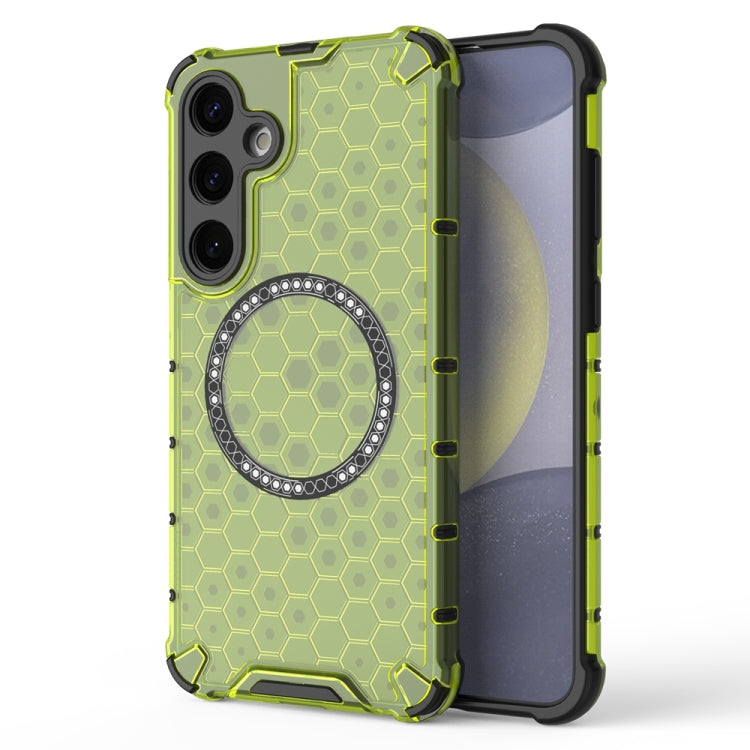 Honeycomb Magnetic Ring Shockproof Phone Case, For Samsung Galaxy S25 Edge 5G, For Samsung Galaxy S25 5G, or Samsung Galaxy S25+ 5G, For Samsung Galaxy S25 Ultra 5G, For Samsung Galaxy S24 Ultra 5G, For Samsung Galaxy S24+ 5G, For Samsung Galaxy S24 5G...