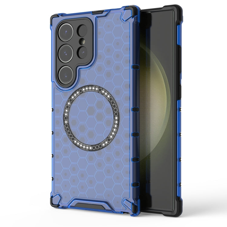 Honeycomb Magnetic Ring Shockproof Phone Case, For Samsung Galaxy S25 Edge 5G, For Samsung Galaxy S25 5G, or Samsung Galaxy S25+ 5G, For Samsung Galaxy S25 Ultra 5G, For Samsung Galaxy S24 Ultra 5G, For Samsung Galaxy S24+ 5G, For Samsung Galaxy S24 5G...