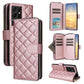 Crossbody Rhombic Zipper Tower Buckle Leather Phone Case with Lanyard