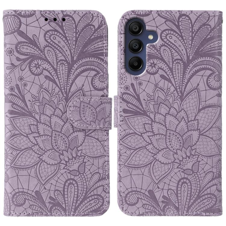 Lace Flower Embossing Flip Leather Phone Case
