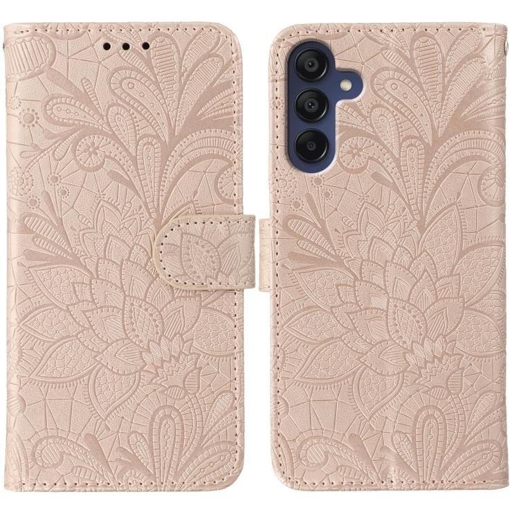 Lace Flower Embossing Flip Leather Phone Case