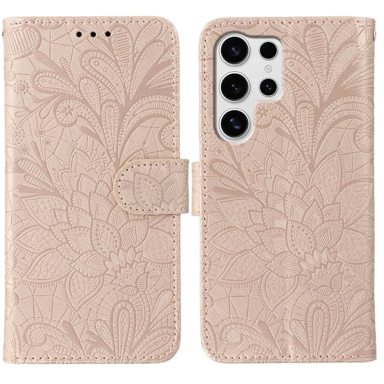 Lace Flower Embossing Flip Leather Phone Case