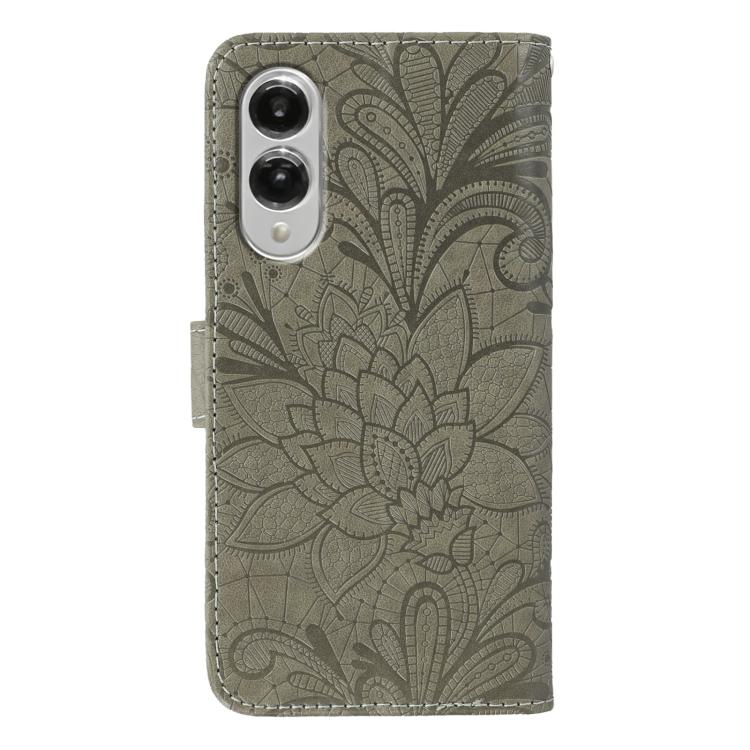 Lace Flower Embossing Flip Leather Phone Case