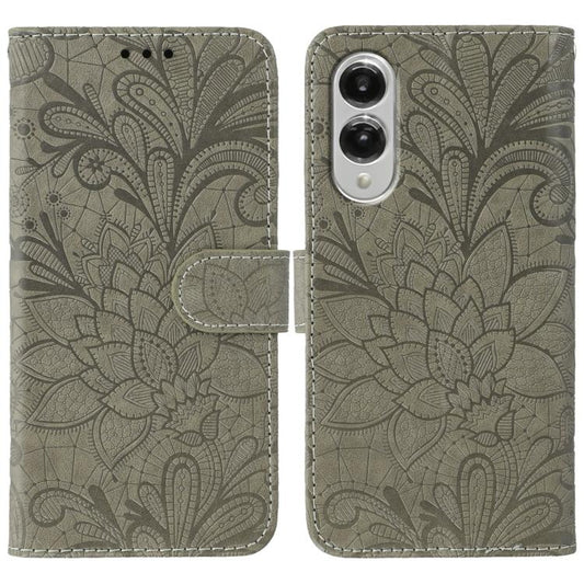 Lace Flower Embossing Flip Leather Phone Case