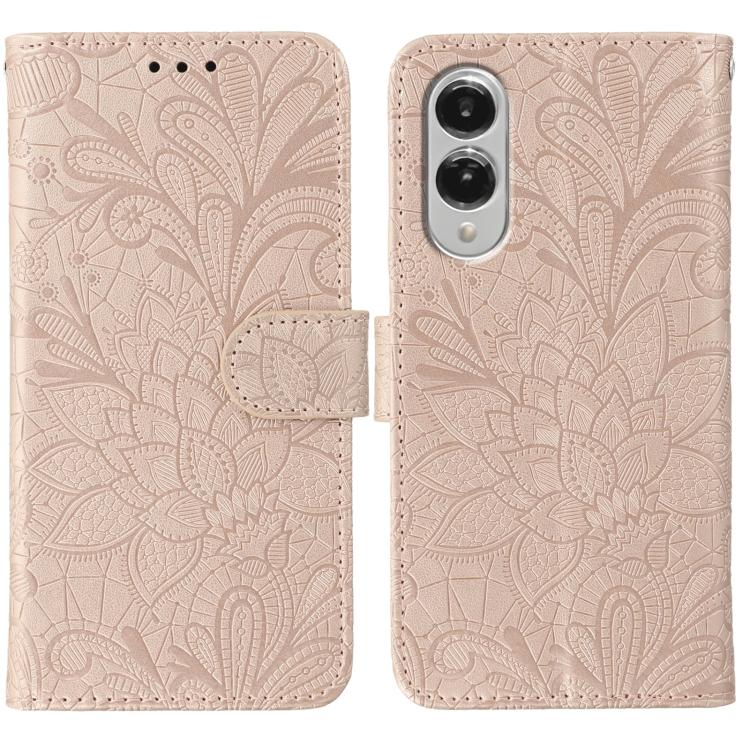 Lace Flower Embossing Flip Leather Phone Case