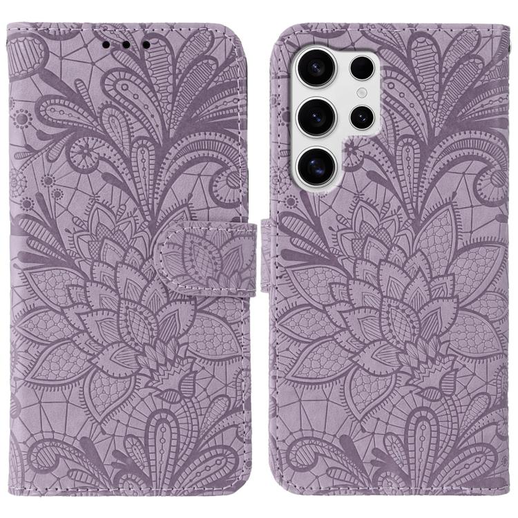 Lace Flower Embossing Flip Leather Phone Case