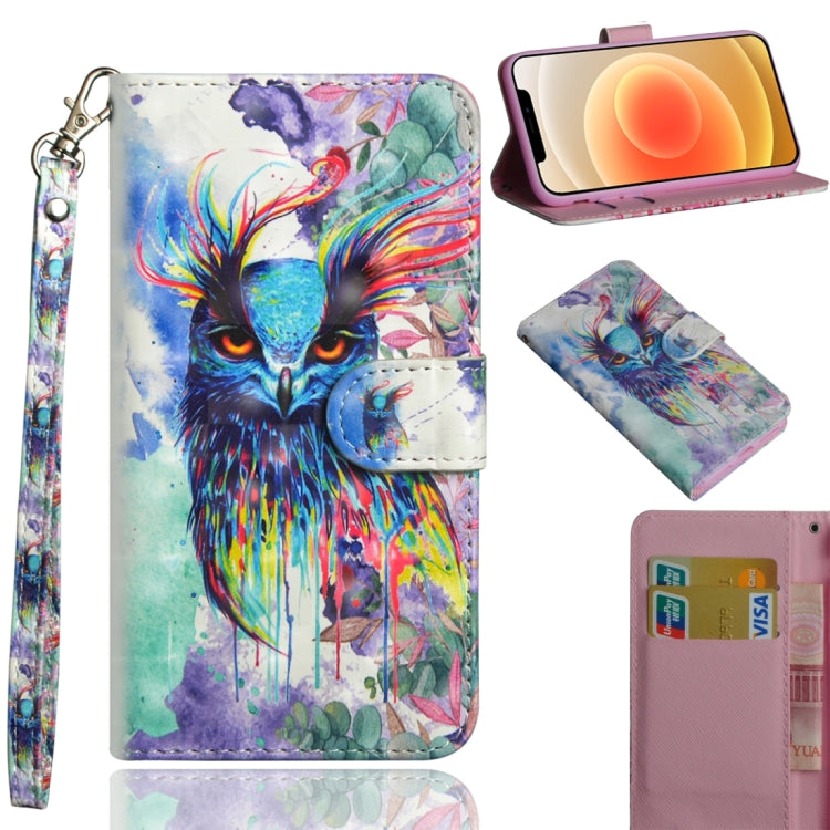 3D Painting Pattern Horizontal Flip TPU + PU Leather Case with Holder & Card Slots & Wallet