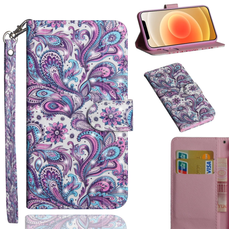 3D Painting Pattern Horizontal Flip TPU + PU Leather Case with Holder & Card Slots & Wallet