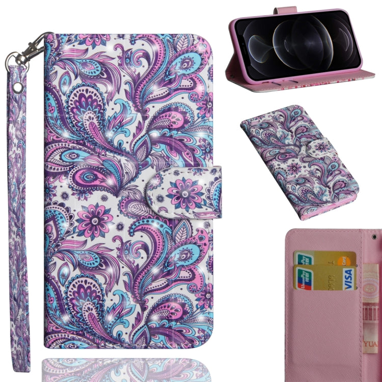 3D Painting Pattern Horizontal Flip TPU + PU Leather Case with Holder & Card Slots & Wallet
