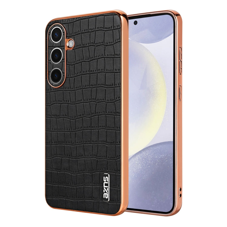 AZNS Electroplated Frame Crocodile Texture Full Coverage Phone Case
