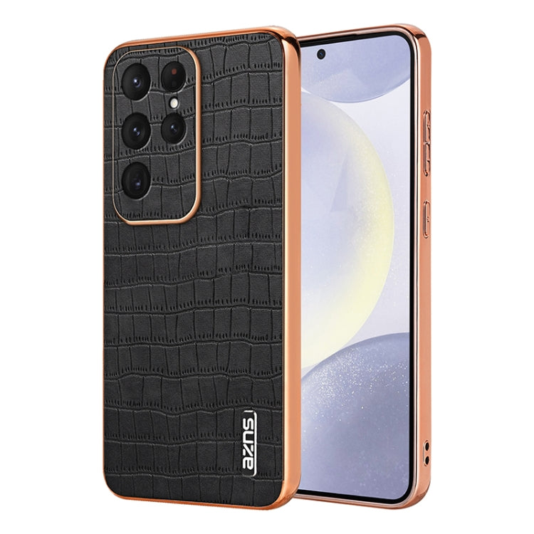 AZNS Electroplated Frame Crocodile Texture Full Coverage Phone Case