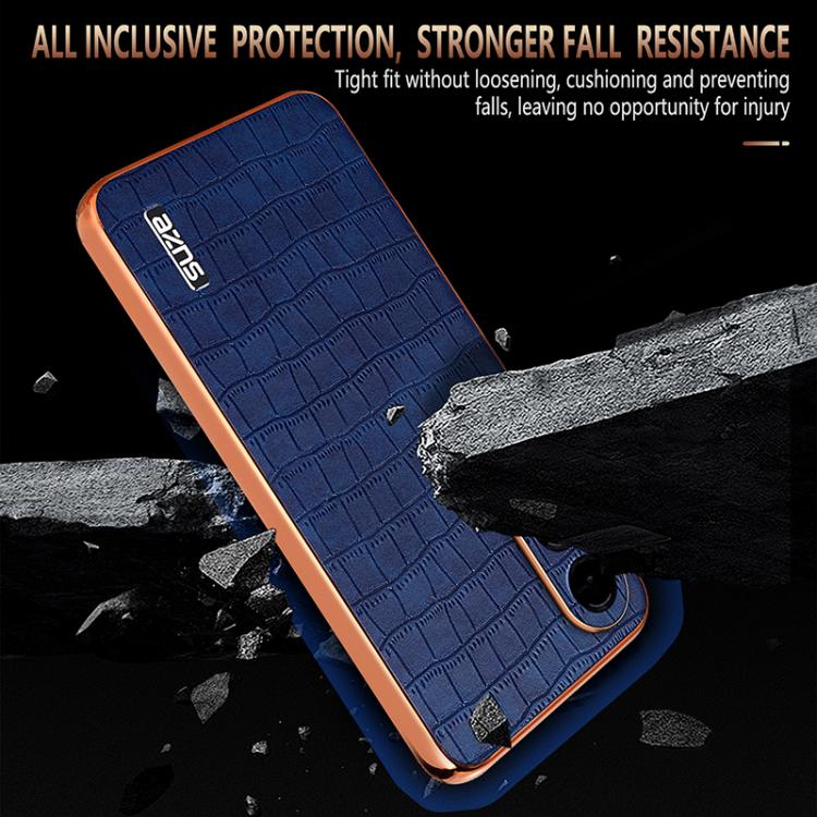 AZNS Electroplated Frame Crocodile Texture Full Coverage Phone Case