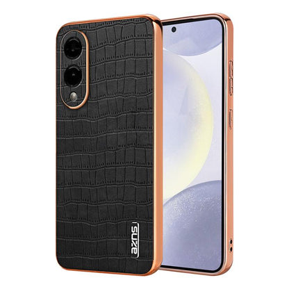 AZNS Electroplated Frame Crocodile Texture Full Coverage Phone Case