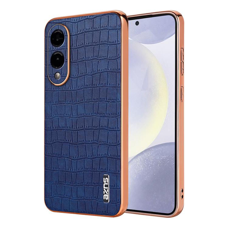 AZNS Electroplated Frame Crocodile Texture Full Coverage Phone Case