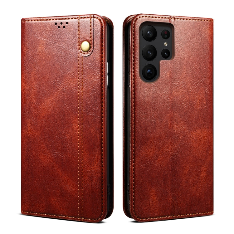 Oil Wax Crazy Horse Texture Leather Phone Case, For Samsung Galaxy S25 FE 5G, For Samsung Galaxy S25 Edge 5G, For Samsung Galaxy S25 5G, For Samsung Galaxy S25+ 5G, For Samsung Galaxy S25 Ultra 5G, For Samsung Galaxy S24 FE 5G��������������������������...