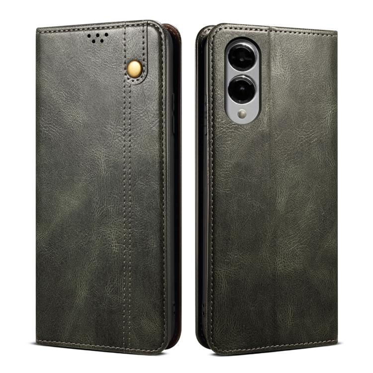 Oil Wax Crazy Horse Texture Leather Phone Case, For Samsung Galaxy S25 FE 5G, For Samsung Galaxy S25 Edge 5G, For Samsung Galaxy S25 5G, For Samsung Galaxy S25+ 5G, For Samsung Galaxy S25 Ultra 5G, For Samsung Galaxy S24 FE 5G��������������������������...