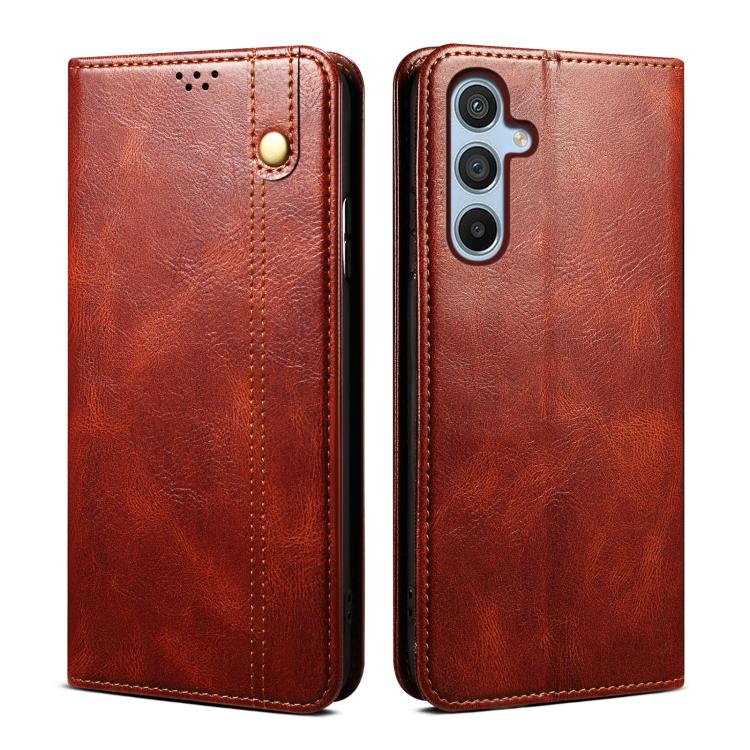 Oil Wax Crazy Horse Texture Leather Phone Case, For Samsung Galaxy S25 FE 5G, For Samsung Galaxy S25 Edge 5G, For Samsung Galaxy S25 5G, For Samsung Galaxy S25+ 5G, For Samsung Galaxy S25 Ultra 5G, For Samsung Galaxy S24 FE 5G��������������������������...