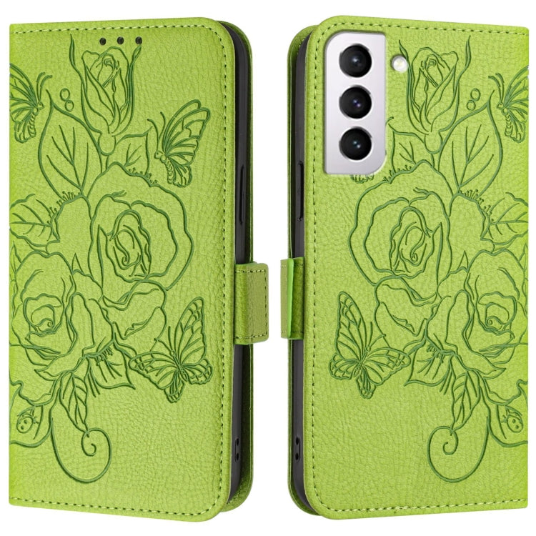 Embossed Rose RFID Anti-theft Leather Phone Case