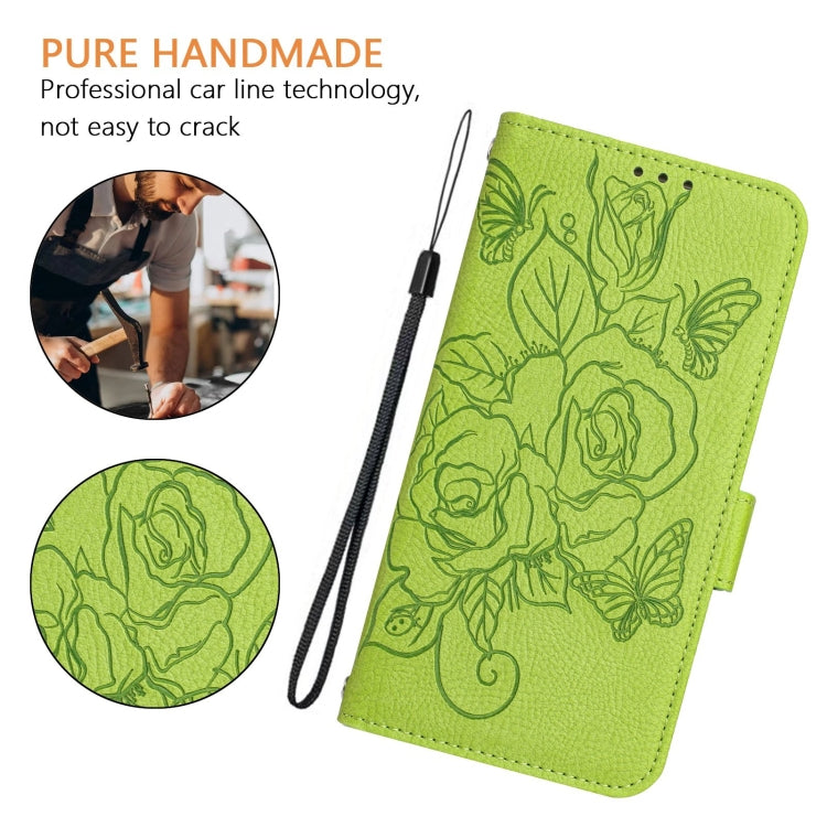 Embossed Rose RFID Anti-theft Leather Phone Case