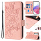Embossed Rose RFID Anti-theft Leather Phone Case