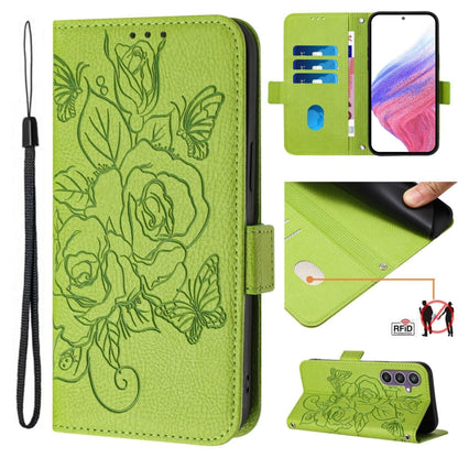 Embossed Rose RFID Anti-theft Leather Phone Case