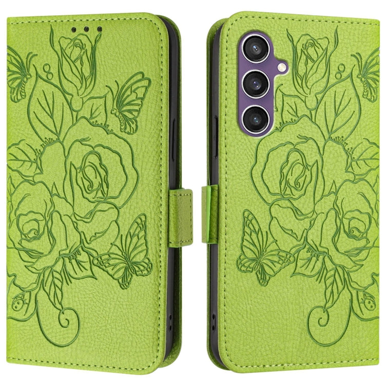 Embossed Rose RFID Anti-theft Leather Phone Case