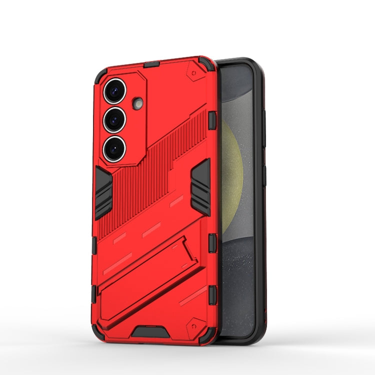 Punk Armor 2 in 1 PC + TPU Shockproof Phone Case with Invisible Holder, For Samsung Galaxy S25 Edge 5G, For Samsung Galaxy S25 5G, For Samsung Galaxy S25+ 5G, For Samsung Galaxy S25 Ultra 5G, For Samsung Galaxy S24 FE 5G