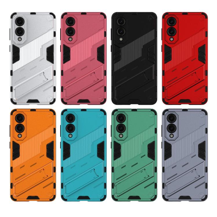 Punk Armor 2 in 1 PC + TPU Shockproof Phone Case with Invisible Holder, For Samsung Galaxy S25 Edge 5G, For Samsung Galaxy S25 5G, For Samsung Galaxy S25+ 5G, For Samsung Galaxy S25 Ultra 5G, For Samsung Galaxy S24 FE 5G