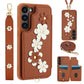 Crossbody Flower Pattern Leather Phone Case