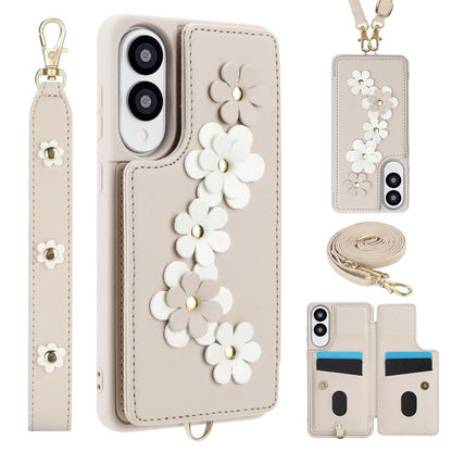 Crossbody Flower Pattern Leather Phone Case