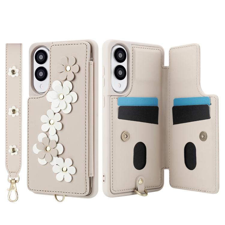 Crossbody Flower Pattern Leather Phone Case