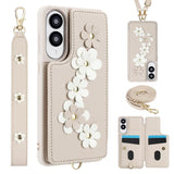 Crossbody Flower Pattern Leather Phone Case