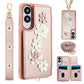 Crossbody Flower Pattern Leather Phone Case
