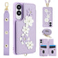 Crossbody Flower Pattern Leather Phone Case