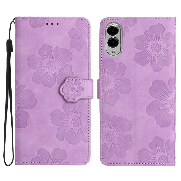 Flower Embossing Pattern Leather Phone Case