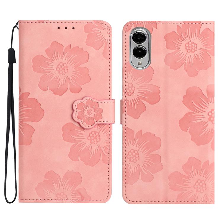 Flower Embossing Pattern Leather Phone Case